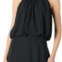 The Drop Womens Kory Shirred Neck Chiffon Halter Bubble Top, XL