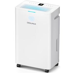 DGUAM 4500 Sq. Ft Dehumidifier, Max 80 Pint/Day Dehumidifier for Basement & Home, Compressor Dehumidifier with Drain Hose, Smart Humidity Control, Energy Efficient & Quiet for Bedroom, Large Rooms
