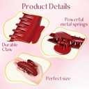 8 Pcs Large Acrylic Hair Claw Clips for Women Non slip Strong Hold Clamps for Thick and Thin Hair(Glossy,Red)
