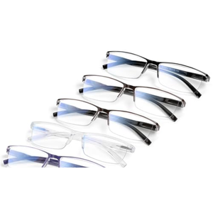 4 Pack Executive Style Reading Glasses Men - Durable Readers with 99% Blue Light Blocking - Comfortable Fit with TR90 Frames