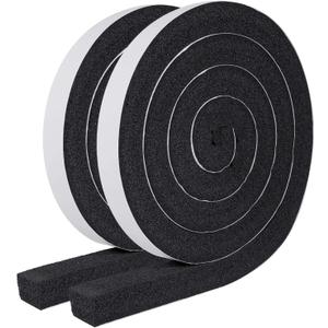 MAGZO Weather Stripping Door Seal 1 Inch W x 1 Inch T, Strong Adhesion and High Resilience Air Conditioner Foam Insulation for Windows, Total Length 13 Feet (6.5ft x 2 Rolls)