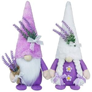 CRCZK Spring Gnome Decor Lavender Gnomes Decorations for Home Swedish Gnome Gifts for Women Handmade Purple Kitchen Decor Spring Tier Tray Decor
