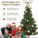 Large Metal Bow Christmas Tree Topper,9.4 Inch Glitter Gold Tree Topper,Gold Bow Christmas Tree Decorations for Xmas Home Decor Holiday Party Indoor Outdoor Shop Office