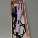 Automatic Curling Iron-Hair Curler Automatic Rotating Wand-Four Speed Temperature Adjustment,-Diameter 28mm- Comes with 1 Hair tie and 2 Hair Clips (Purple)