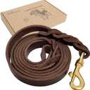 Guiding Star Leather Dog Leash 6ft, Dog Leashes for Large Dogs Heavy Duty, Soft Braided Handmade Leather Training Leash for Large & Medium Dogs (6ftx3/4inch, Brown)