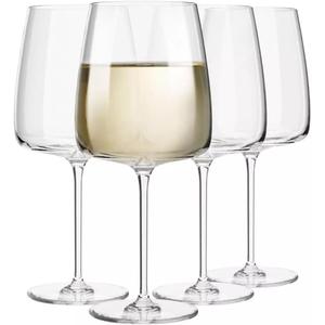 3x Krosno Large White Wine Glasses, Set of 4, 16.2 oz, Modern Collection, Premium Crystalline Glass, Perfect for Everyday, Dishwasher Safe, Made in Europe
