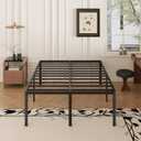 20 Inch High California King Bed Frames with Rounded Corner Legs, Heavy Duty Cal King Metal Platform Bed Frame No Box Spring Needed, Easy Assembly, Noise Free, Black