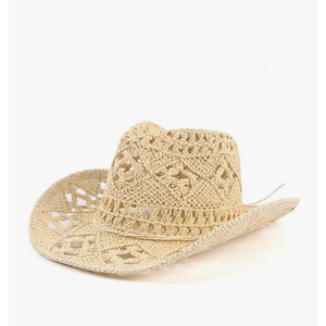 Straw Cowboy Hat Cowgirl Straw Hats Shapeable Wide Brim Staw Beach Sun Hat