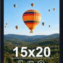 JCJMY 15x20 Picture Frame - Black, Horizontal & Vertical Formats for Wall Hanging, 15 x 20 Gallery Frame for Photos & Posters