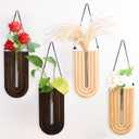 4 Pack Wood Wall Planter Indoor Boho Wall Decor 7.6 Propagation Station Wall Planters for Indoor Plants Hanging Vase for Dried Flowers Hanging Planter for Modern Farmhouse Living Room U Rainbow Shape