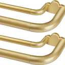 Double Curtain Rods 2 Pack 48 to 84 Inches, HOTOZON Blackout Double Curtain Rods for Windows 36 to 80 Inches (3-6.6 ft), 6/8 Inches Wrap Around Room Darkening Telescoping Drapery Rod, Gold