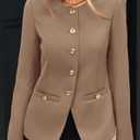 PRETTYGARDEN Women's 2026 Fall Blazers Button Down Fitted Lightweight Dressy Work Suit Jackets Trendy Business Casual Outfits (Khaki,Small) (Beige, S)