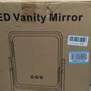 Vanity Mirror with Lights, Height-Adjustable & 360 Rotation, 1/10X Magnification, Three Color Lighting Modes, Makeup Mirror Smart Touch Control, Large Vanity Desk Mirror (17.5in,White)