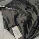 Heated Blanket Throw w/ 2 Wearable Buttons, Lux-Soft Flannel Sherpa Electric Blanket 50"x60" Wearable Heated Throw Blanket, ETL Certified Machine Washable (Grey)