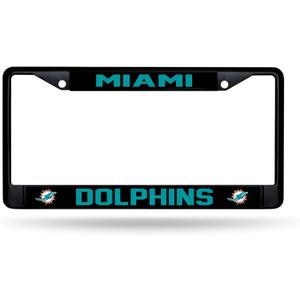 Rico Industries NFL Football Black Chrome Frame with Decal Inserts 12" x 6" Car/Truck Auto Accessory