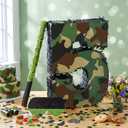 Camo Number Piñata Decorations 16 Inch Camo Birthday Party Piñata with Blindfold Stick and Confetti Set for Military Birthday Army Hunting Party Supplies Game Props(Number 5)