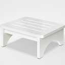 Wooden Step Stool for Adults, One Step Stool with Non-Slip Rubber, 6.9x 15.7"" Bed Step Stool for High Beds, White Safety Foot Stool for Elderly, Kid