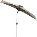 Helios&Hestia 9 ft Small Half Round Wall Outdoor Market Patio Umbrella with Tilt and Crank for Garden, Deck, Balcony
