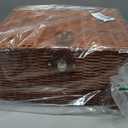 Set of 3 Woven Wicker Storage Basket Box with Lids & Lock, Built-in Carry Handles, Multifunctional Storage Organizer for Nursery, Baby, Clothes, Toys, Books, Large/Medium/Small Size (Natural)