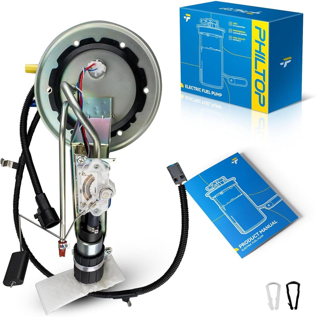 PHILTOP Electric Fuel Pump Assembly with Sending Unit, Compatible with 2001-2002 Ford Crown Victoria, Lincoln Town Car, Mercury Grand Marquis, V8 4.6L, Replaces E2382S, P76113M, P76113S, HP10073 (1AMFP00091)