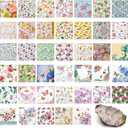 Crtiin 40 Pack Decoupage Napkins Assorted Floral Decorative Decoupage Napkins Cocktail Paper for DIY Crafting Birthday Party, Each Unfolded 13 Inch (Soft Floral)