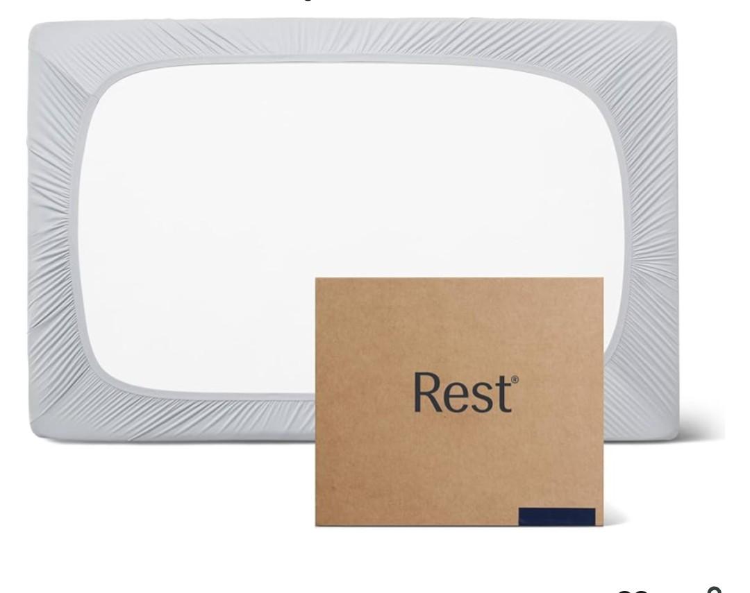REST® Evercool®+ Fitted Sheet, Twin XL Size, Light Gray, 13" Deep (up to 15’’), Breathable Bedding for Hot Sleeper and Night Sweats, Bed Sheet with Ionic+ Self-Cleaning Silver Yarn for Sensitive Skin