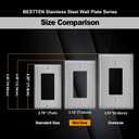 BESTTEN 10 Pack Midsize Decor Receptacle Metal Wall Plate with Protective Film, Decorator Stainless Steel Midway Outlet Cover, Corrosion Resistant, Brushed Finish, Silver