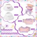 5 Pcs Stylish Set for 17cm Dolls with Fashion Hat ,Water Bottle,Skirt,Shoes and Sweater Outfit Set, Cute Doll Style Accessories Gift(Kawaii,Purple)