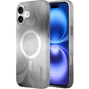 Incase Halo Case for iPhone 16 Hydro Dip MagSafe Compatible Apple iPhone Case 10 Ft Drop Protection, Protective Cover with Lanyard Loop, Sleek Design (Oil Slick Smoke, iPhone 16 Plus)