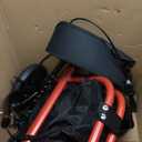 WALK MATE 3 Wheel Rollator Walker with Seat for Slim Seniors, Padded Backrest Lightweight Foldable Walker Ideal for Elderly, 8 Inch Tri-Wheel Modern Mobility Walking Aid Aluminum, Red