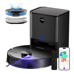 MONSGA Robot Vacuum and Mop Combo, 5000Pa Robotic Vacuum with 3.5L Self Emptying Station, Lidar Navigation Robot Vacuum Cleaner, 180mins Runtime, APP/Remote/Voice Control, for Hard Floors and Carpets