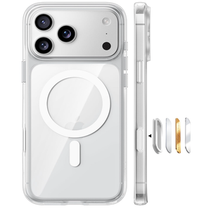 TORRAS Stronger Magnetic & AntiYellowing for iPhone 17 Pro Max Case Clear, Fit for MagSafe, Military Grade Drop Protection, Camera Control, DIY Button, Slim for iPhone 17 Pro Max Case Diamond Clear