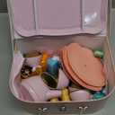 Tea Party Set for Little Girls, 49PCS Princess Tea Time Toys Including Tea Set Dessert Carrying Case, Kids Kitchen Pretend Playset, Tea Set for Girls Birthday Toddler Age 3-8, Pink