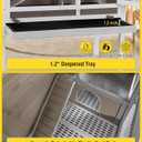 Aivituvin Guinea Pig Cages, Rabbit Hutch with Anti-Chew Frame, Bunny Cage with Cleaning Sliding Tray, 3 Openable Areas, Assemblable Legs, Ramp & Hideout Included - Brown 35.5"L x 19.6"W x 36.6"H