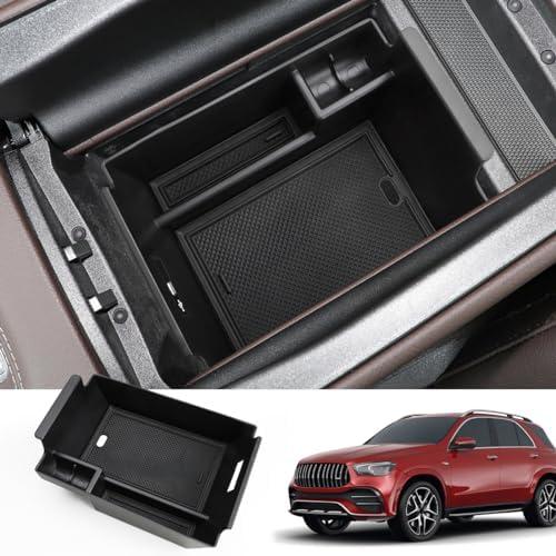 MARCHFA Center Console Organizer Compatible for 2020-2023 2024 2025 Benz GLE 350 450 W167 53 AMG Accessories Armrest Tray Organizer Insert Storage Box for GLS 450 2020 2021 2022 (Black)