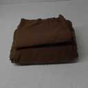 FOSSA Duvet Cover Set 100% Washed Cotton Linen Feel Super Soft Breathable Cozy Simple Style 3 Pieces Bedding Sets Solid Cocoa Brown Twin (Twin (68"  90"))