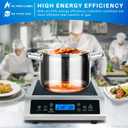 Duxtop Professional Portable Induction Cooktop, Commercial Range Countertop Burner, 1800 Watts Induction Burner with Sensor Touch and LCD Screen, P961LS/BT-C35-D, Silver/Black