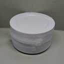 bUCLA 100PCS White Plastic Plates-10.25inch Disposable Dinner Plates-Premium Party&Wedding Plates