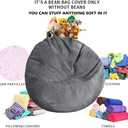Stuffed Animal Storage Bean Bag Chair Cover (No Filler) Washable Ultra Soft Corduroy Bean Bag Cover for Organizing Plush Toys or Textile, Sack Bean Bag for Adults, Teens