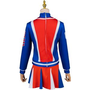 No Brand Cheerleader Costume for Women Stand Collar Cheerleading Uniforms Halloween Cute Cheer Outfits L