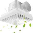 Bathroom Exhaust Fan 110 CFM 1.0 Sones Quiet Operation, Ceiling Mount Ventilation Fan Large Air-flow Capacity, Energy-Saving Ceiling Exhaust Fan, 4" Duct for Shower Bathroom Office Home (110CFM)