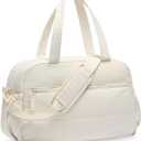 Gym Bag for Women, Travel Duffle Bags with Wet Pocket, Lightweight Carry on Bag Overnight Weekender Duffel Bag, Water Resistant (Beige)