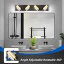 Bathroom Lights Fixtures Over Mirror, 360°Rotate Modern LED Vanity Lights for Bathroom, 32W Dimmable & High CRI Acrylic Wall Lighting, No Assembly Required (Black Gold, 4-Light, 24 Inch)
