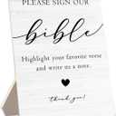 Bible Guestbook Sign for Wedding- Bridal Shower Decorations, Wedding Reception Decor for Reception and Event Party, 5x7inch