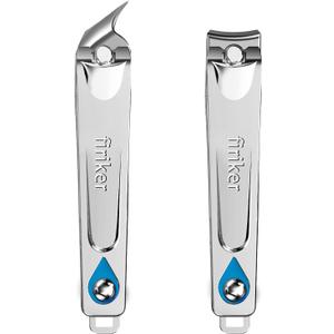 Nail Clipper Set, Sharpest Fingernail & Toenail &Slanted Edge Nail Cutting Clippers, Quality Stainless Steel Portable Nail Cutter Set with Nail File,Personal Pedicure Kit for Women Man (2 Piece Set)