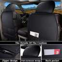 Coverado Ram Seat Covers Full Set, Waterproof Ram 1500 Seat Cover Compatible with 2002-2026 Dodge RAM 1500 2500 3500 Crew Quad Cab with Curved Bench, Black