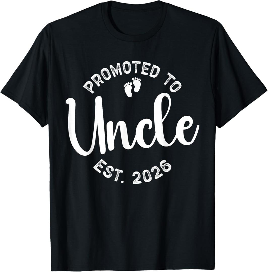 Promoted to Uncle 2026 Soon to Be Uncle First Time Uncle T-Shirt, S