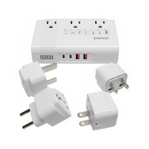DOACE 220v to 110v Voltage Converter US to Europe: 350W 220 to 110 Voltage Converter for European Travel - International Power Adapter Plug Combo Step Down Transformer White
