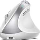 Nulea MD280 Ergonomic Vertical Wireless Mouse - Bluetooth & 2.4G Dual Mode, 4 Adjustable DPI 800/1200/1600/2400, Rechargeable, Silent Clicks, No Lag, 6 Buttons - Perfect for Laptop, Desktop White