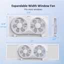 shinic 9" Twin Window Fan with Remote,ETL Certified Reversible Airflow Exhaust Fan for Home,3 Speeds 3 Modes Air Circulator with Bug Screen,Fits Windows 24"-37" White
